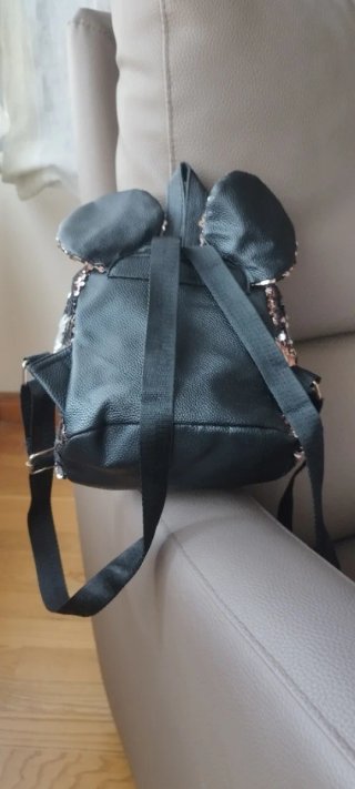 Mochila lentejuelas juvenil dorada y rosa