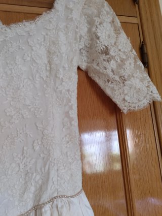 Vestido de Novia en Seda Salvaje color Marfil