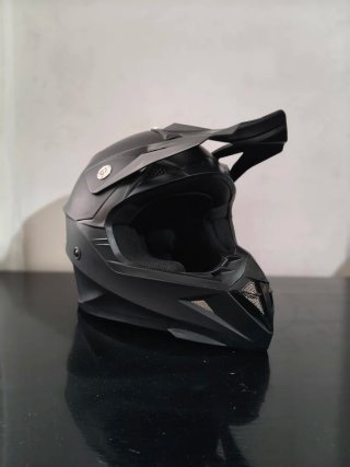 Casco Moto Motocross Negro con Gafas