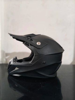 Casco Moto Motocross Negro con Gafas