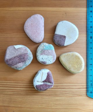 Lote de 6 fragmentos antiguos de azulejos