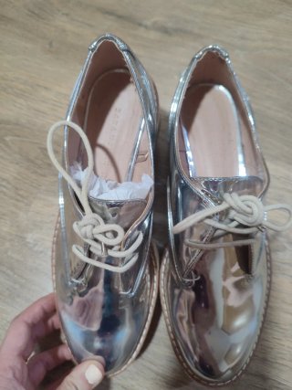 Zapatos Zara Plateados Plataforma