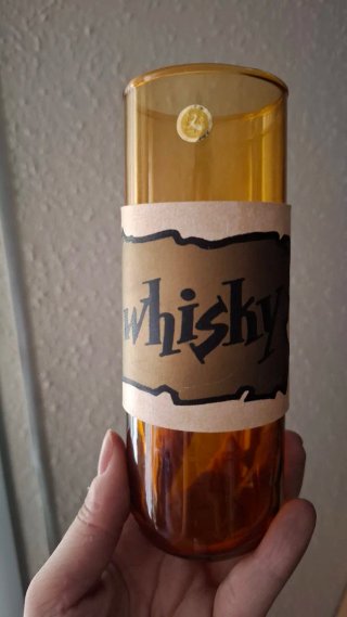 Vasos Whisky Vintage Tubo Marrón Dorado