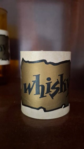 Vasos Whisky Vintage Tubo Marrón Dorado