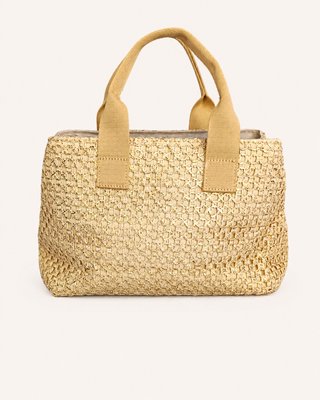 Bolso tejido Rafia Gold Camel