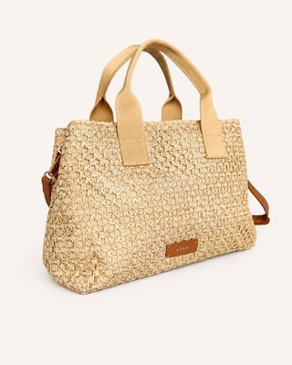 Bolso tejido Rafia Gold Camel