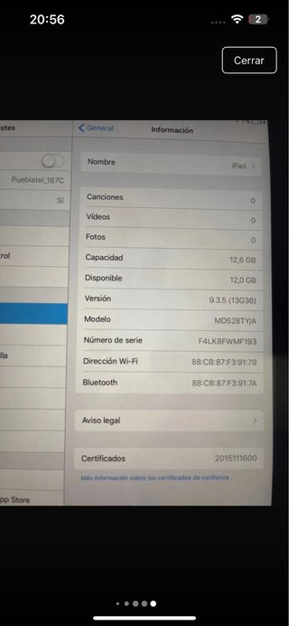 iPad Mini 1ª Gen A1432 16GB Negro