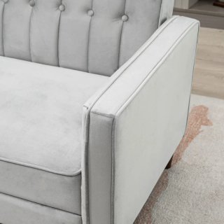 Sofá Cama Gris Terciopelo