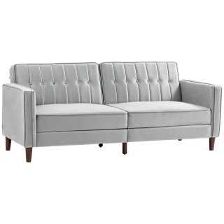 Sofá Cama Gris Terciopelo