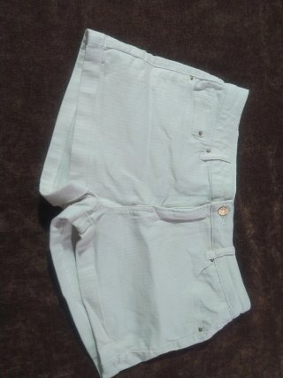 Shorts vaqueros blancos/menta Talla M
