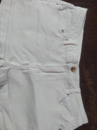 Shorts vaqueros blancos/menta Talla M