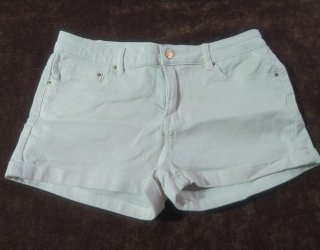 Shorts vaqueros blancos/menta Talla M