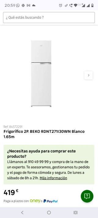 Frigorífico Beko RDNT271I30WN Blanco