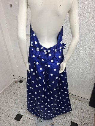 Vestido azul de lunares para evento