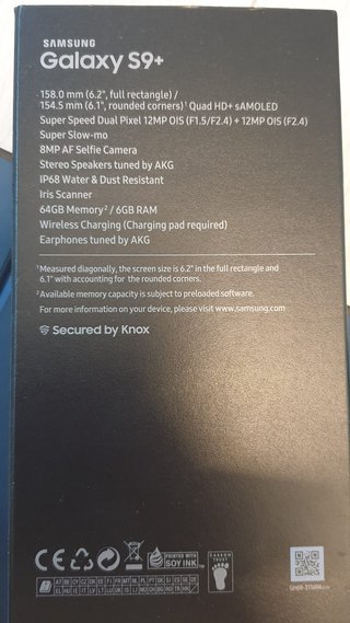 Samsung Galaxy S9+ 64GB Nero
