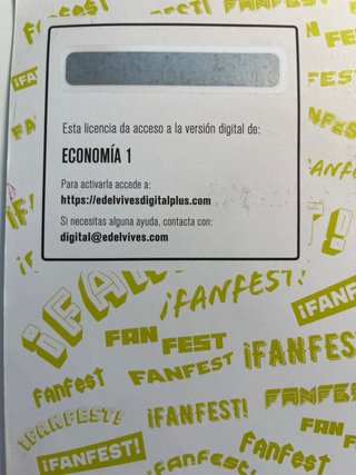 Libro Economía 1º Bachillerato Fanfest Edelvives L
