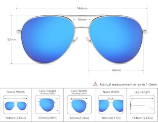 Gafas de sol aviador plateadas y azules/sunglasses