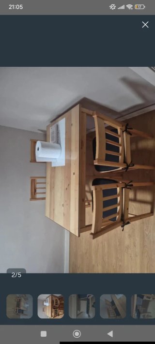 Mesa y 4 Sillas Salón Madera