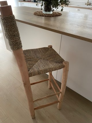Taburete Mediterráneo Esparto y Madera