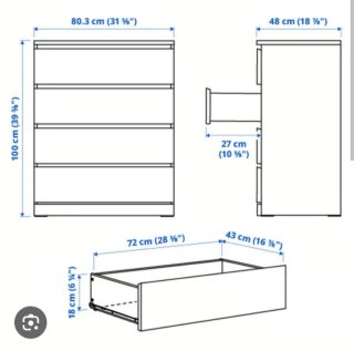Cómoda Malm + Cambiador (con 2 fundas)