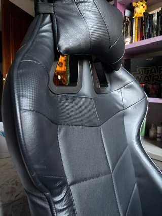 Silla gamer cuero negro
