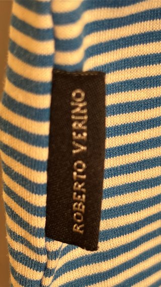 Polo Roberto Verino Rayas Azul Blanco Talla S