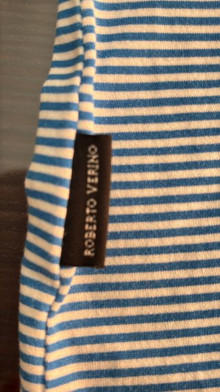 Polo Roberto Verino Rayas Azul Blanco Talla S