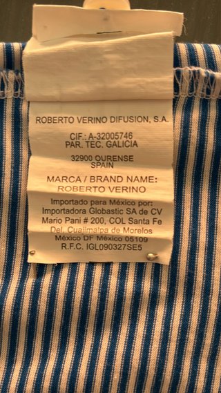 Polo Roberto Verino Rayas Azul Blanco Talla S