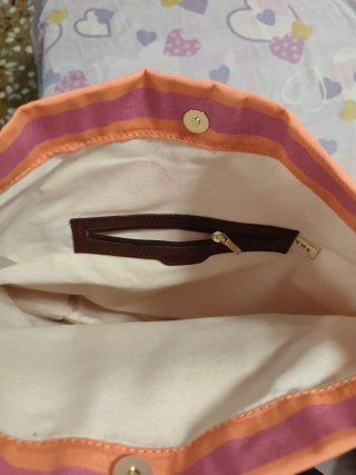 Bolso de verano THE CODE rayas naranja y rosa