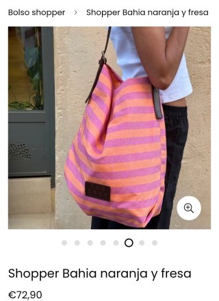 Bolso de verano THE CODE rayas naranja y rosa