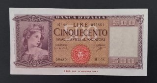 Ornata di spighe 500 Lire  1961 Carli/Ripa SPL++