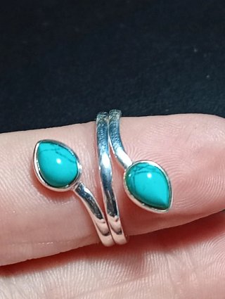 Anillo Plata Ley turquesa