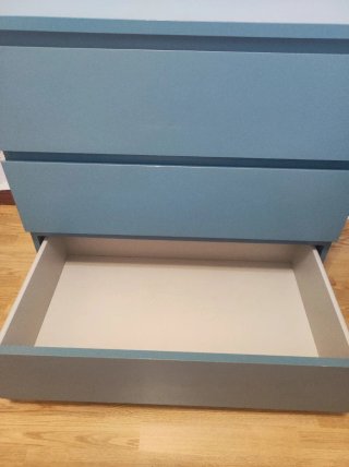 Cómoda de 3 cajones azul grisáceo
