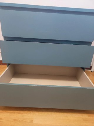 Cómoda de 3 cajones azul grisáceo