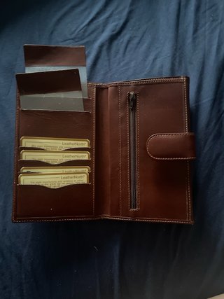 Cartera de cuero Leather North marrón