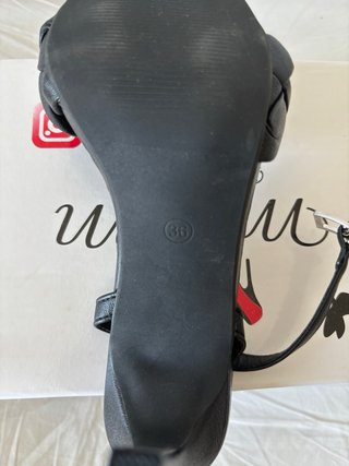 Sandalias Pimkie Negras Tacón Trenzado Talla 36