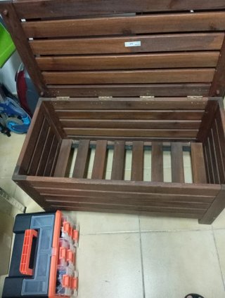Baúl banco terraza madera Ikea