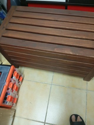 Baúl banco terraza madera Ikea