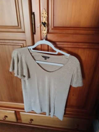 Camiseta Massimo Dutti dorada/plateada XS