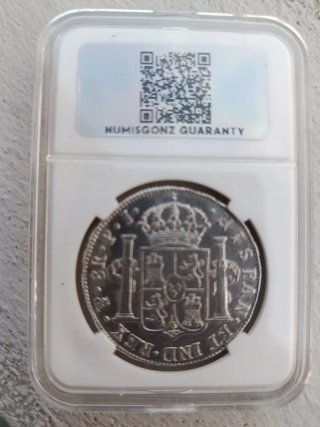 8 Reales Fernando VII 1823 Plata Rarisimo