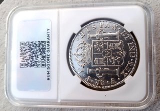 8 Reales Fernando VII 1823 Plata Rarisimo