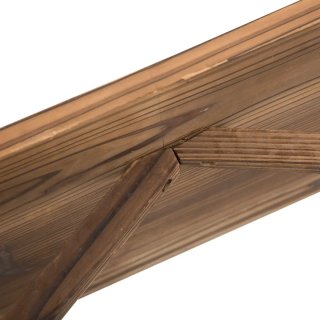 Banco de madera rústico con ruedas