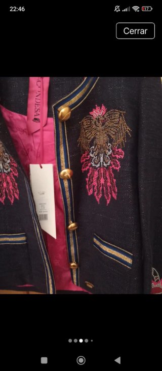 Chaqueta La Condesa bordada azul