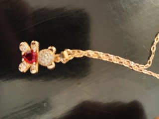 Conjunto collar oso y pulsera piedras