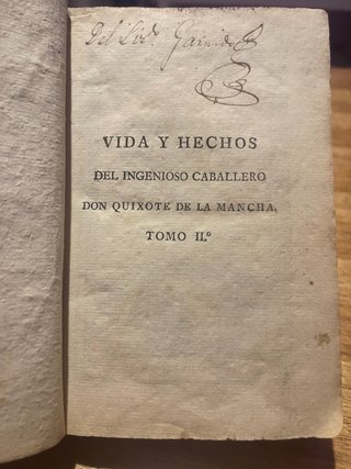 Don Quijote de la Mancha 1804 Tomo II Cervantes
