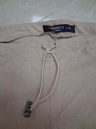 Pantaloni beige cargo con coulisse tg 48