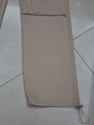 Pantaloni beige cargo con coulisse tg 48