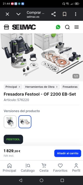Fresadora Festool OF2200 - SET Dos Systainer