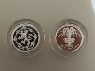 2 Monedas Plata 1 Libra Reino Unido