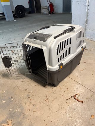Transportín para perros beige y marrón